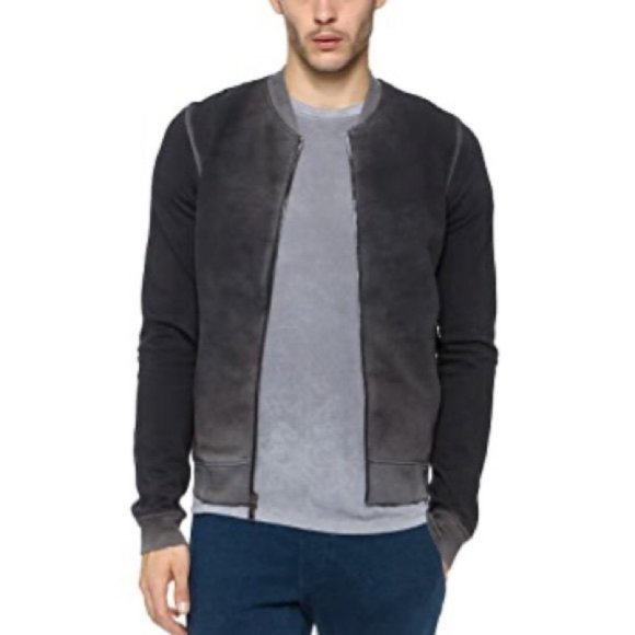 Cotton Citizen Jackets & Coats Cotton Citizen 0 Cotton Zip Up Burnout Black Sweatshirt